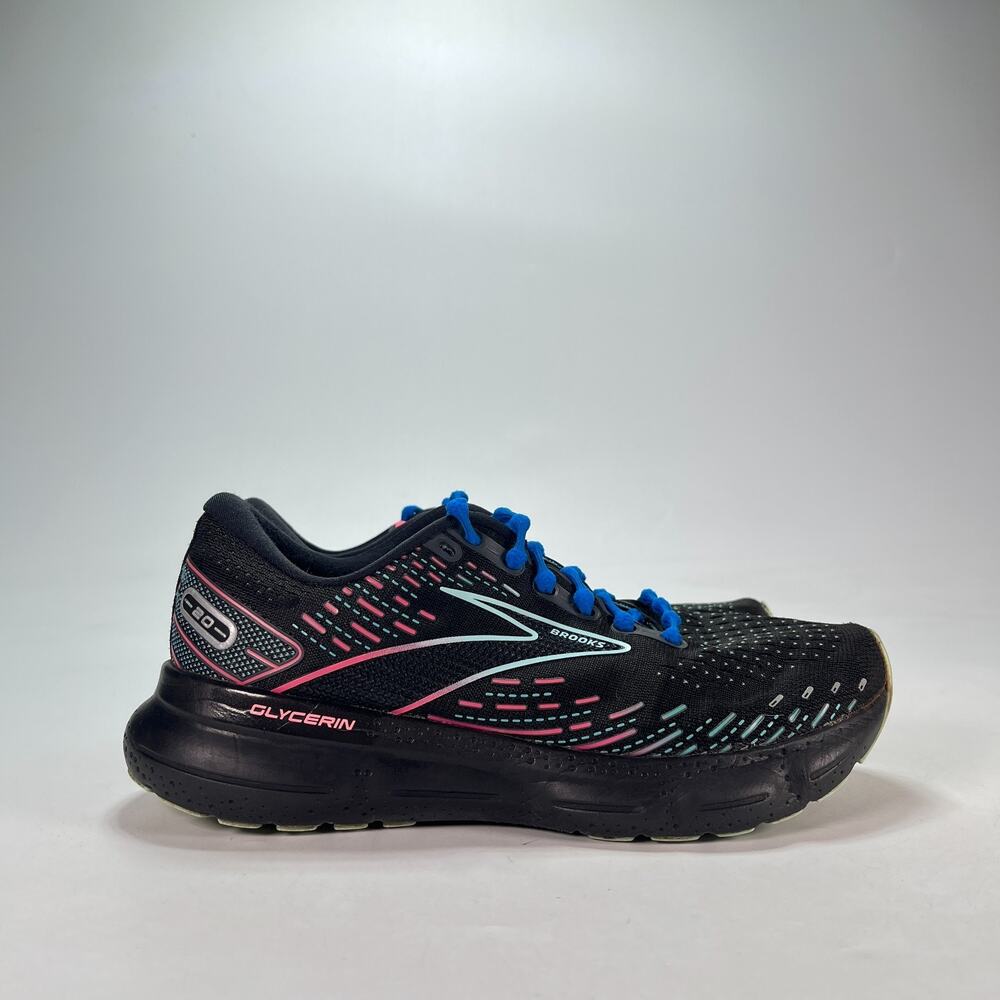 Brooks Glycerin 20 Black Blue Light Pink Running Shoes 1203691B005 Womens Size 7